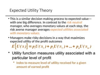 Managerial Economics: Decision Making Under Risk and Uncertainty | PPTX