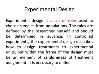 Chapter 5 experimental design for sbh | PPTX