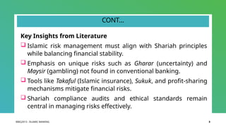 Shariah Risk CHAPTER 5 - MANAGING BANK RISK FOR ISLAMIC BANK | PPTX