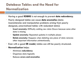 Comprehensive Guide to Database Normalization and Table Design | PPTX