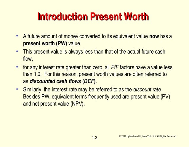 define present worth (p)