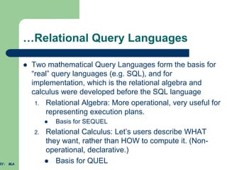 chapter 5-Relational Algebra and calculus.ppt | Databases | Computer ...