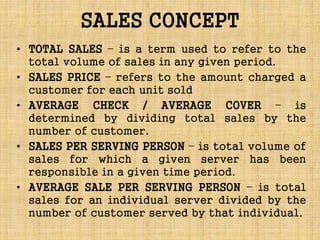 Sales Definition Normal STAFF PLANNING AND LABOR COST CONTROL | PPTX