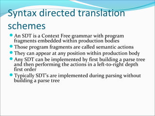 Chapter 5 Syntax Directed Translation | PPT