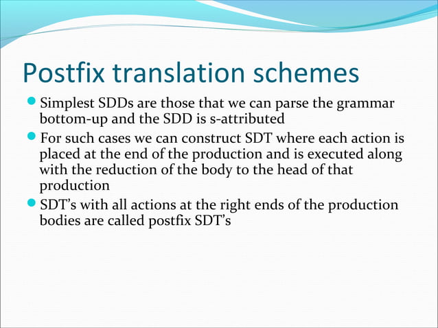Chapter 5 Syntax Directed Translation | PPT