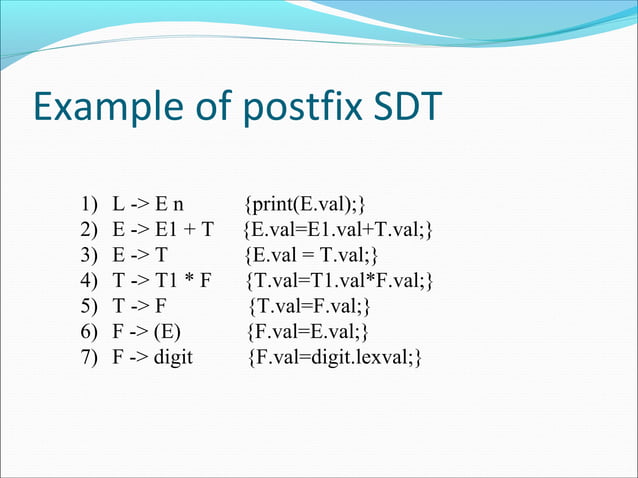 Chapter 5 Syntax Directed Translation | PPT