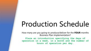 Chapter 5 - Writing Business Plan - Production Plan | PPTX