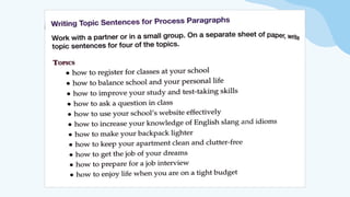 Mastering Process Paragraphs: Structure, Details, and Vocabulary in ...