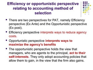 Ex Post Efficiency Example Chapter five - Positive Accounting Theory | PPT