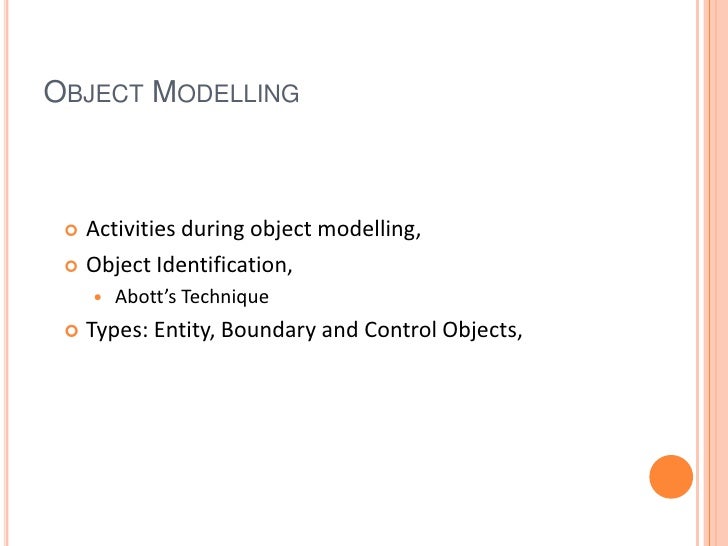 Object Modelling in Software Engineering
