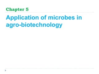 Chapter 5
Application of microbes in
agro-biotechnology
 
