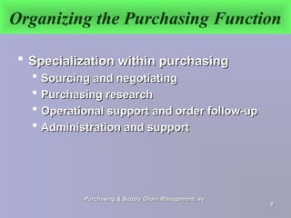 The Purchasing Function Chapter 5 burt.ppt procurement procurement | PPT