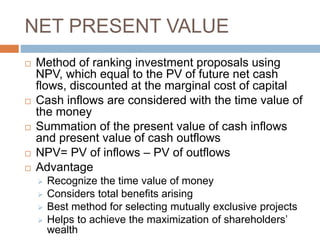 Npv Preferred Method Chapter 5 capital budgeting | PPTX