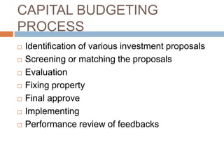 Chapter 5 capital budgeting | PPTX