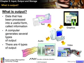 Output 5 Classes Chapter 5 (cdm 101) | PPTX