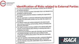 Identification of Risks related to External Parties
 