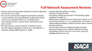 Full Network Assessment Reviews
 