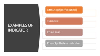 Indicator Examples Science Chapter - 5, Acids, Bases and Salts, Science, Class 7 | PDF