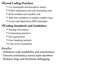 Comprehensive Guide to Coding Standards and Software Testing Methods | PPTX