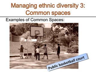 Examples of Common Spaces:  Public basketball court 