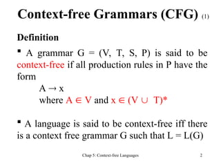 Chapter 5 Context_free Languages- computation theory | PPT