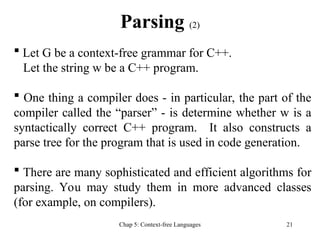 Chapter 5 Context_free Languages- computation theory | PPT