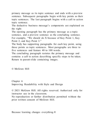 Primary Message Examples Chapter 5Creating Effective Business Messages© 2021 McGraw | DOCX