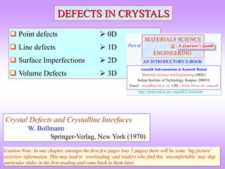 Comprehensive Overview of Defects in Crystals and Their Impact on ...