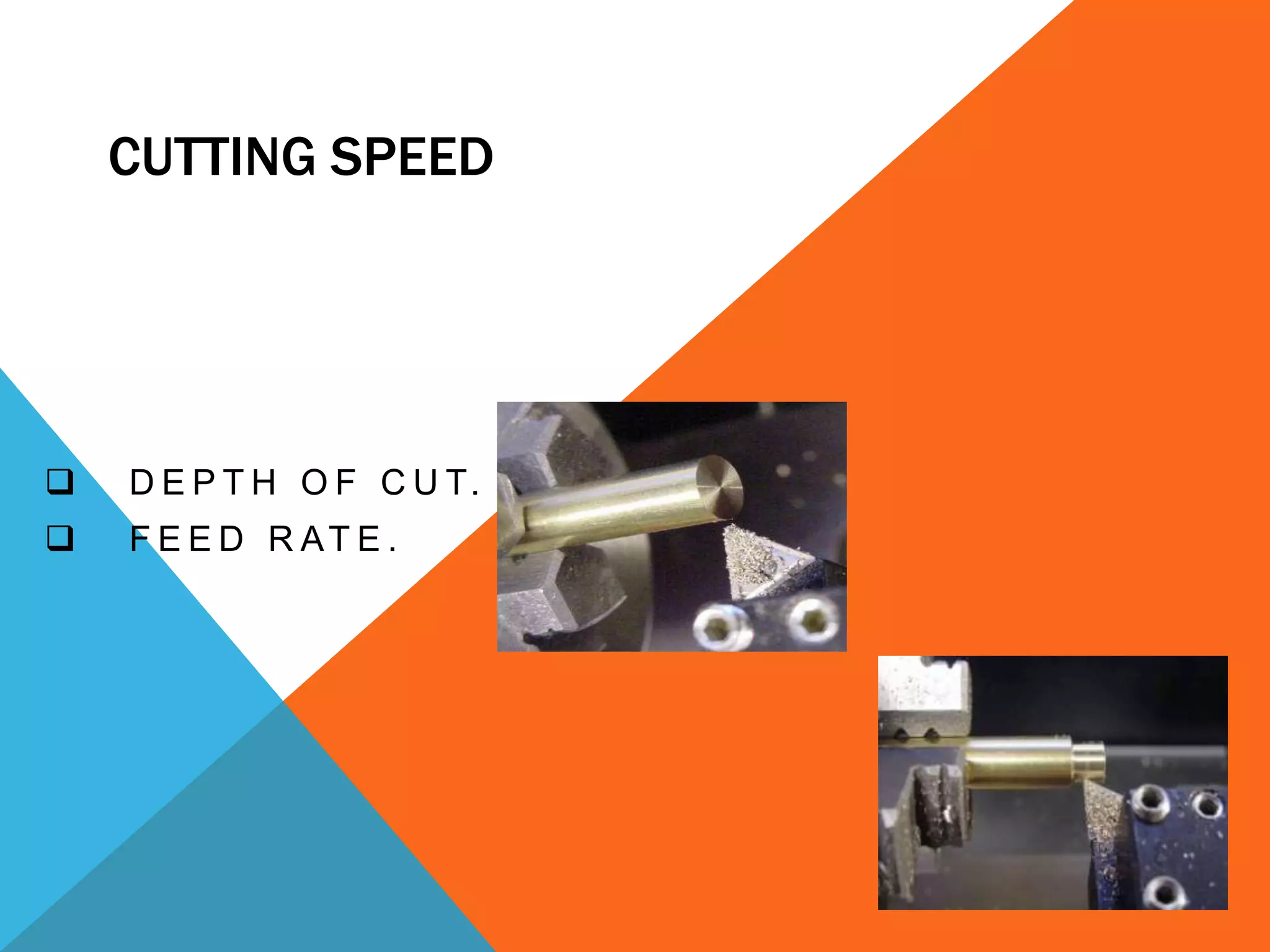 CUTTING SPEED



D E P T H O F C U T.



F E E D R AT E .

 