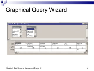 Chapter 5 Data Resource ManagementChapter 5 47
Graphical Query Wizard
 