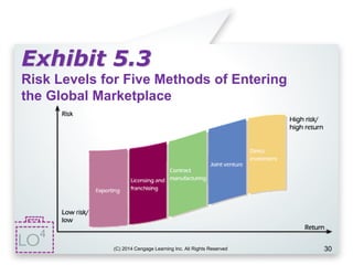 Exhibit 5.3
Risk Levels for Five Methods of Entering
the Global Marketplace
(C) 2014 Cengage Learning Inc. All Rights Reserved 30
4
 