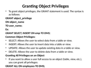 Comprehensive Guide to Database Administration and User Privileges ...