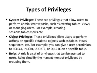 Comprehensive Guide to Database Administration and User Privileges ...