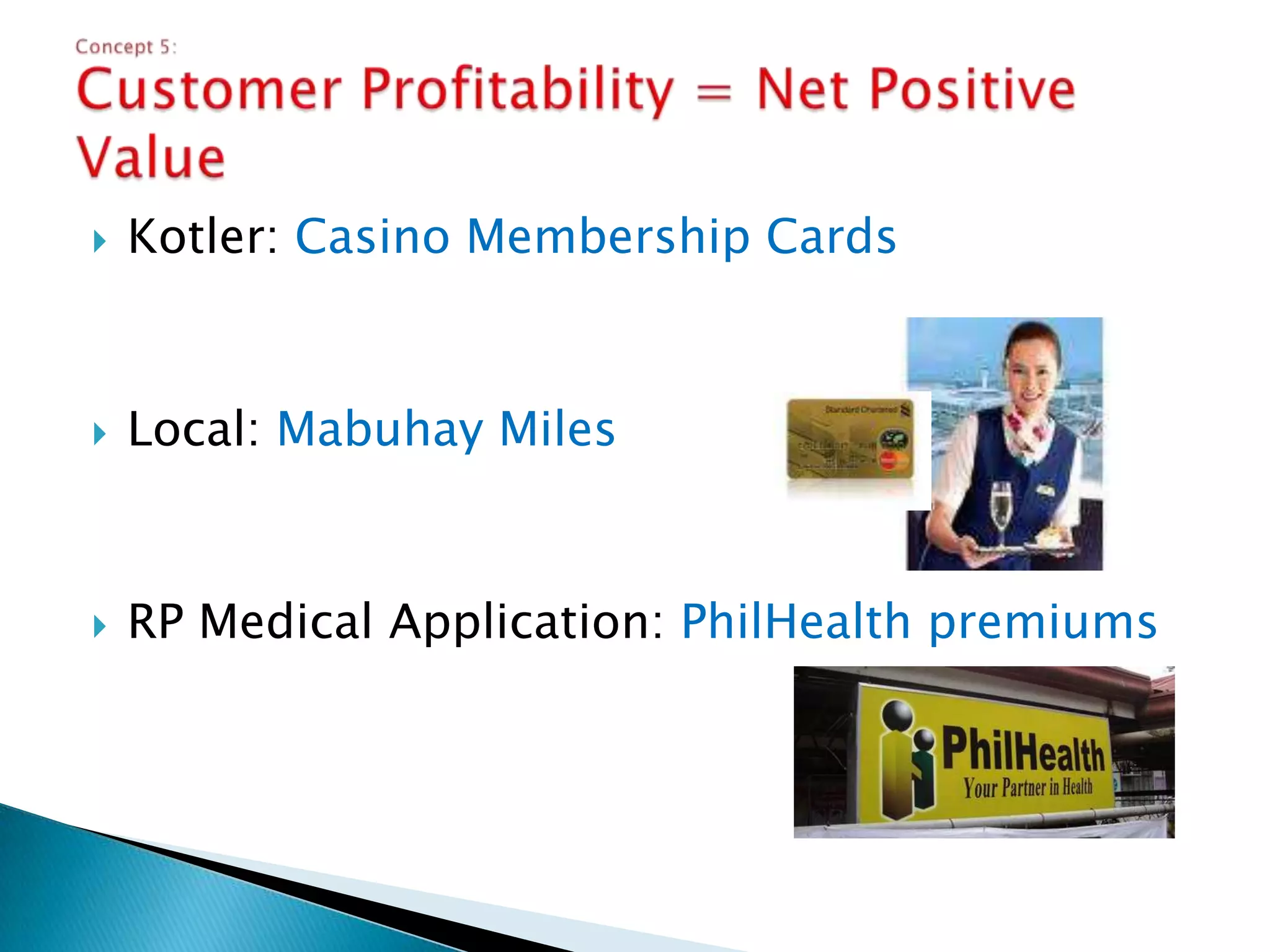  Psychological costKotler: Hewlett-Packard Co., Dell Inc.Local: Which gym package to subscribe to?RP Medical Application: Patient packagesConcept 2: Customers as Value Maximizers
