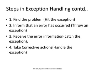 CHAPTER 5 EXCEPTION HANDLING - ppt download