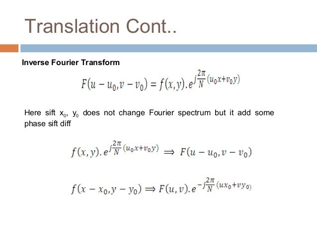 Properties Of Fourier Transform In Digital Image Processing