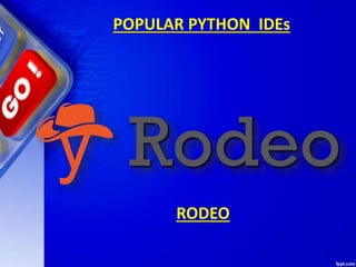 POPULAR PYTHON IDEs
RODEO
 