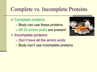 Partially Incomplete Protiens nutrition | PPT