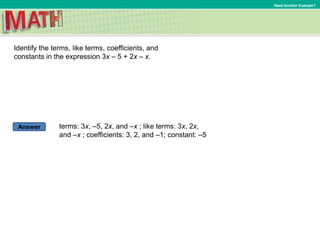 (7) Lesson 5.5 - Simplify Algebraic Expressions | PPTX
