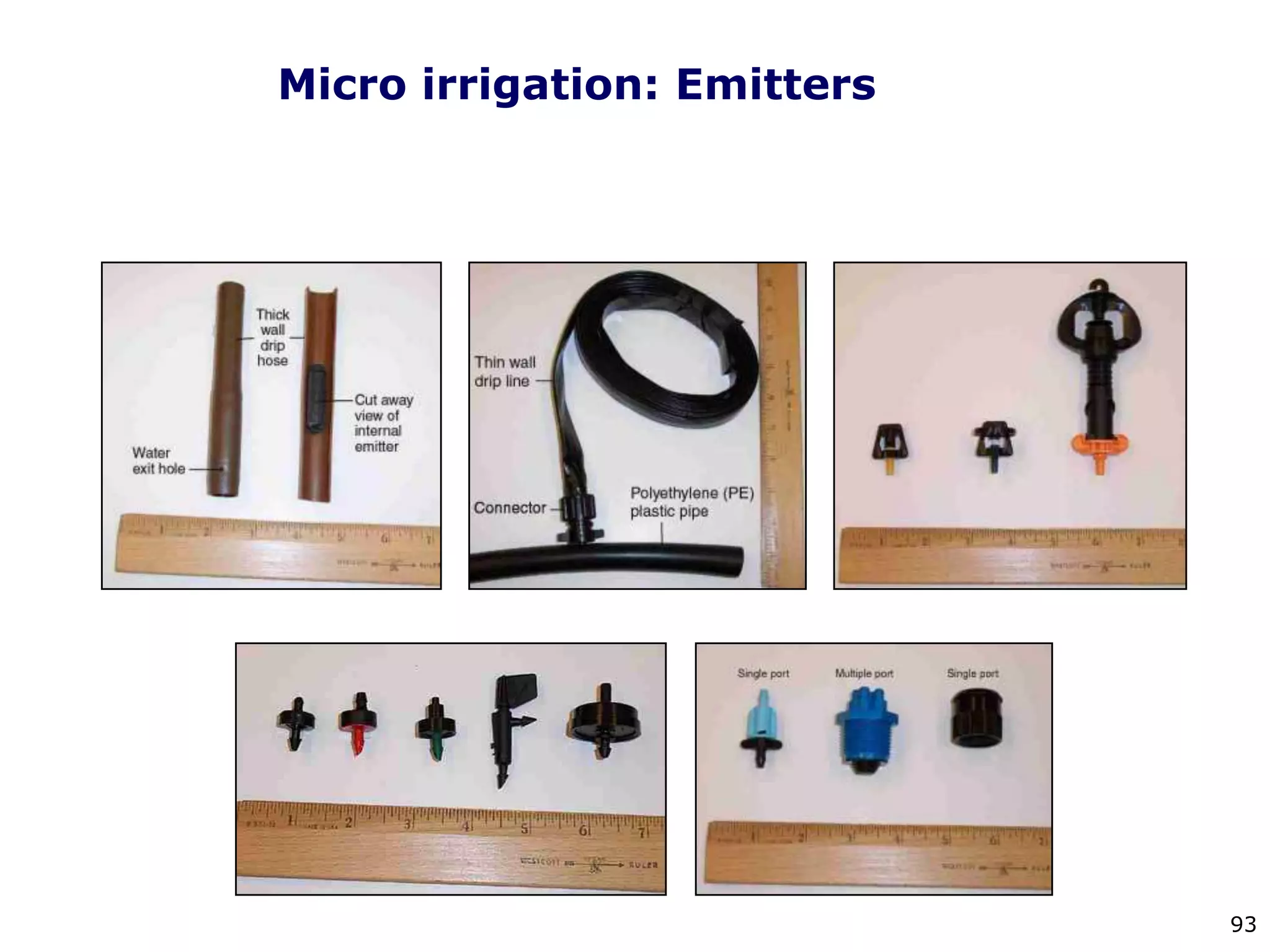 93
Micro irrigation: Emitters
 