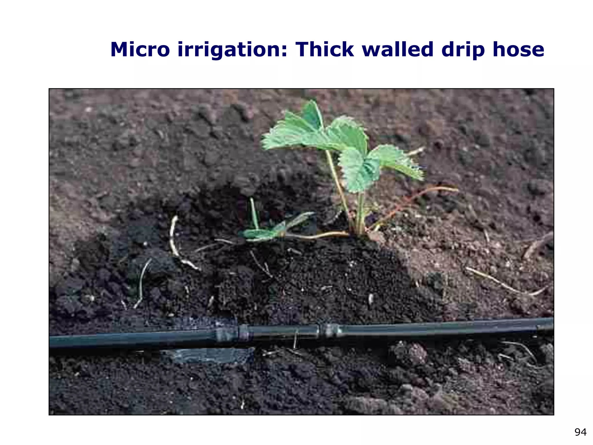 94
Micro irrigation: Thick walled drip hose
 
