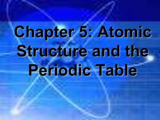 Chapter 5: Atomic
Structure and the
Periodic Table
 