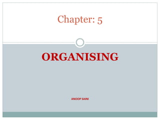 ORGANISING
ANOOP SAINI
Chapter: 5
 