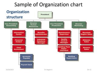 10/26/2022 Dr. Bogale A. 18–12
Sample of Organization chart
Organization
structure
 