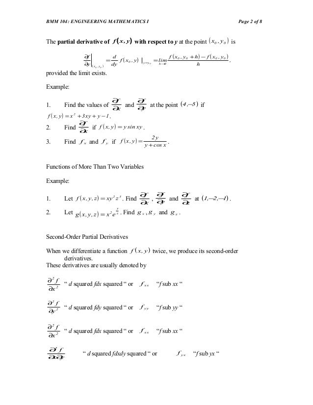Chapter 5 Partial Differentiation