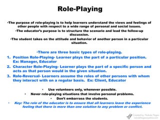Teaching methods must be appropriate for the type of lesson and the types of learners in the classroom.  