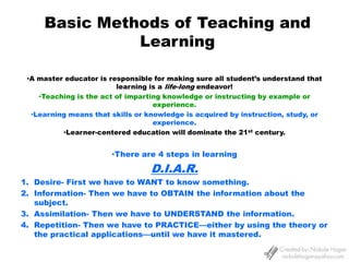 Basic Methods of Teaching and Learning ,[object Object]