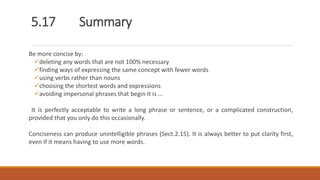 Unconcise Definition Chapter 5 Be Concise | PPTX