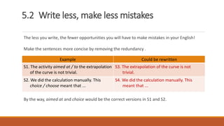 Less Words Less Mistakes Chapter 5 Be Concise | PPTX
