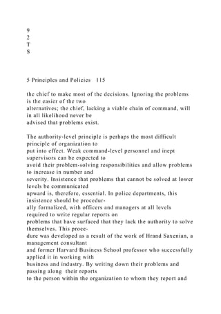 Lacking Principles CHAPTER 5 Principles and Policies in the Police Organizatio.docx